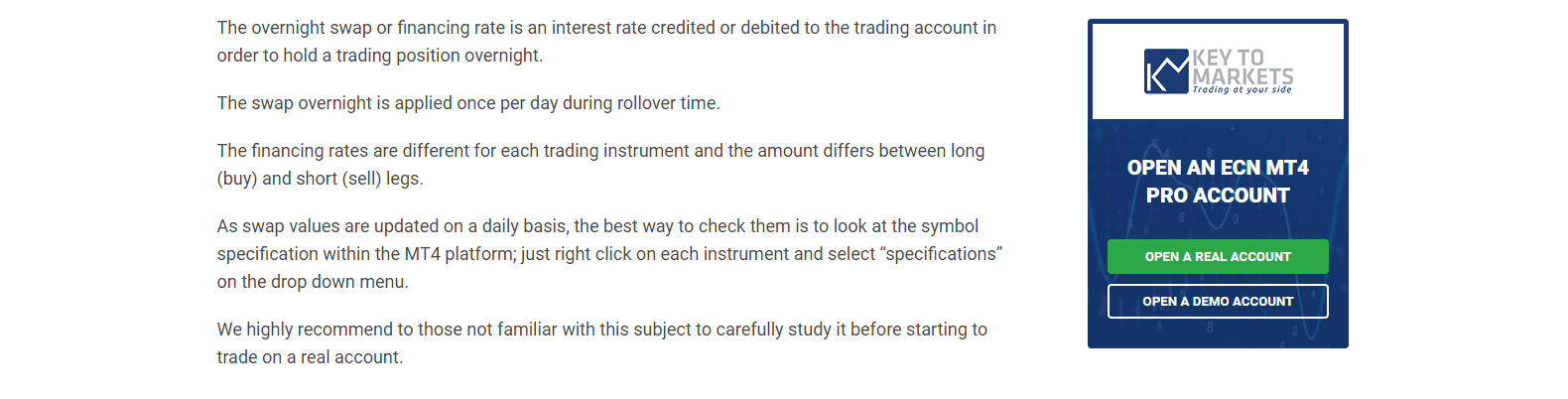 Key to Markets Review swap rates info